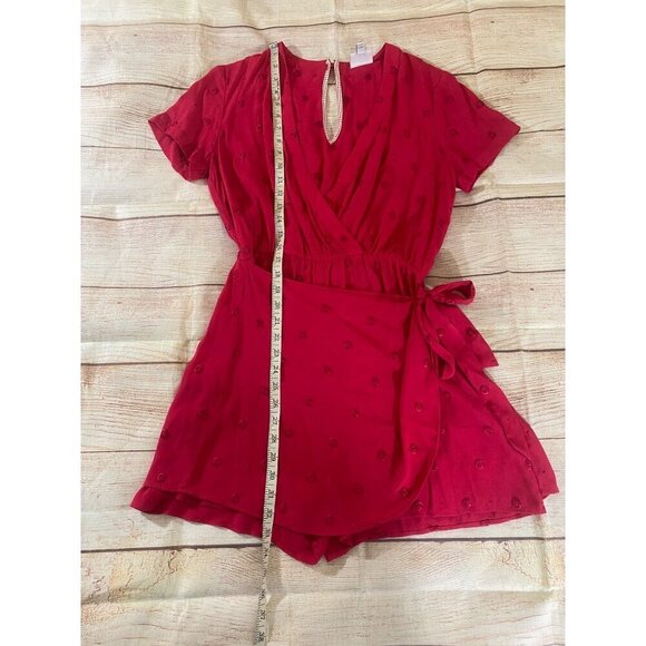 Anthropologie Women's Wrap Pink/Red Bohemian Romper - Small - Picture 7 of 13